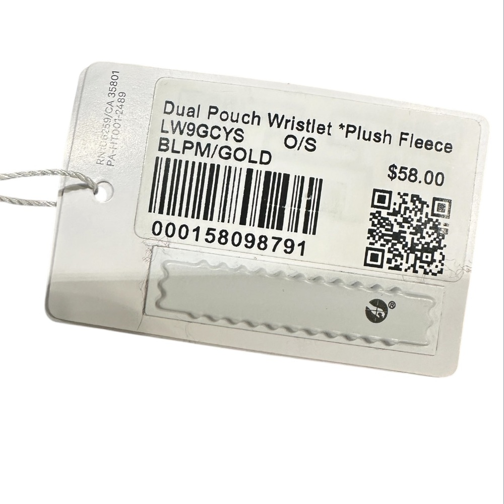 Lululemon Athletica Dual Pouch Wristlet Plush Fleece Black Plum/Gold NWT - Picture 5 of 5